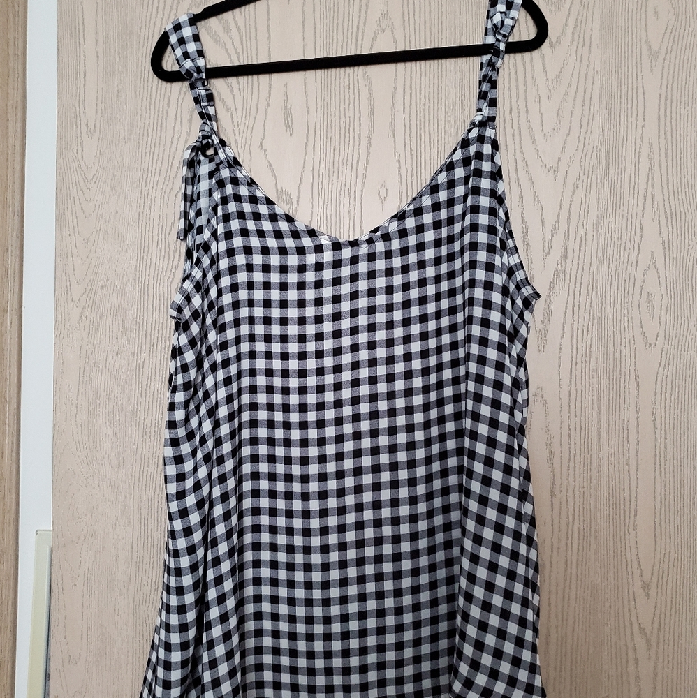 Black and white gingham swing cami